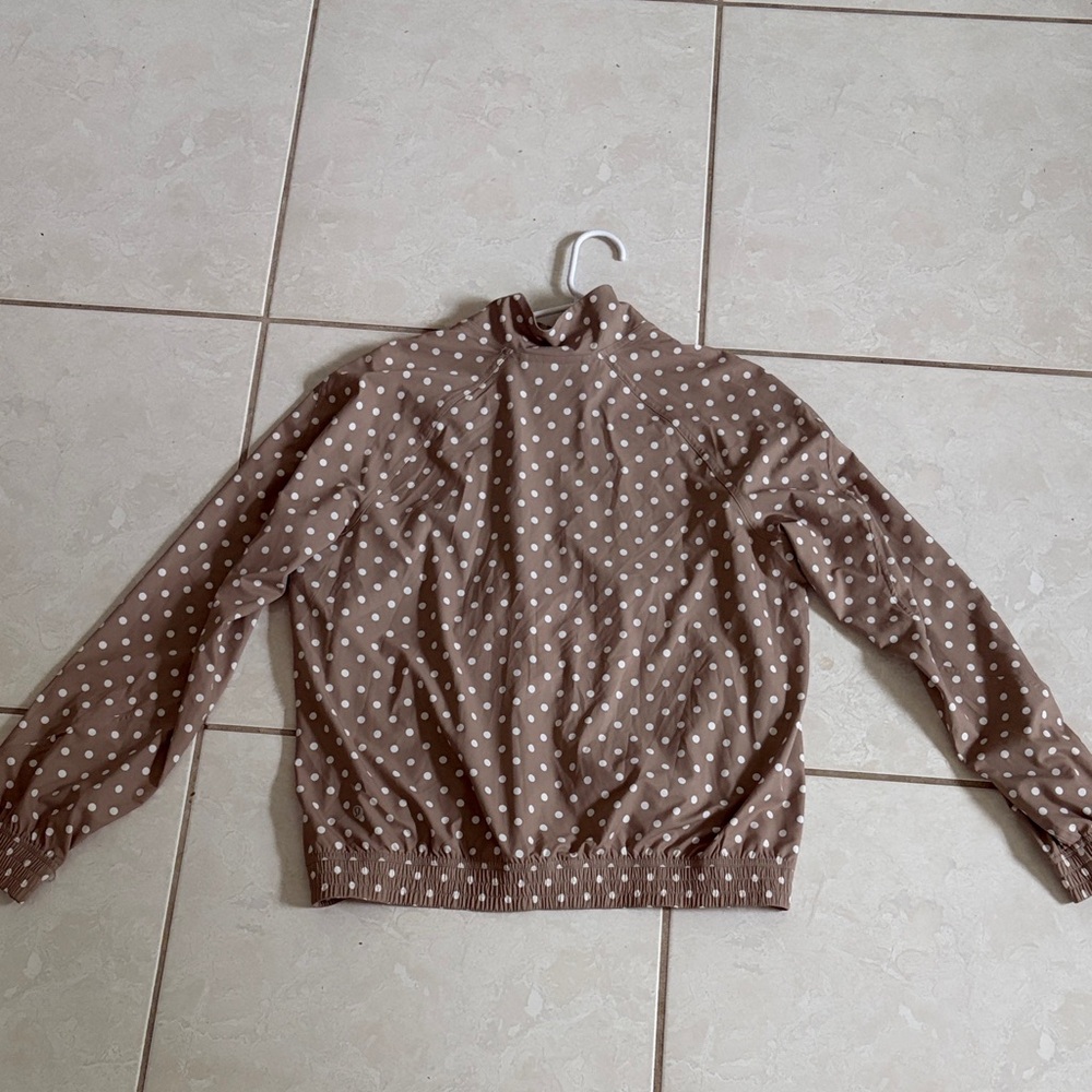 lululemon athletica badge with white Polka Dot Bomber Jacket size 8 never worn. - Picture 4 of 4
